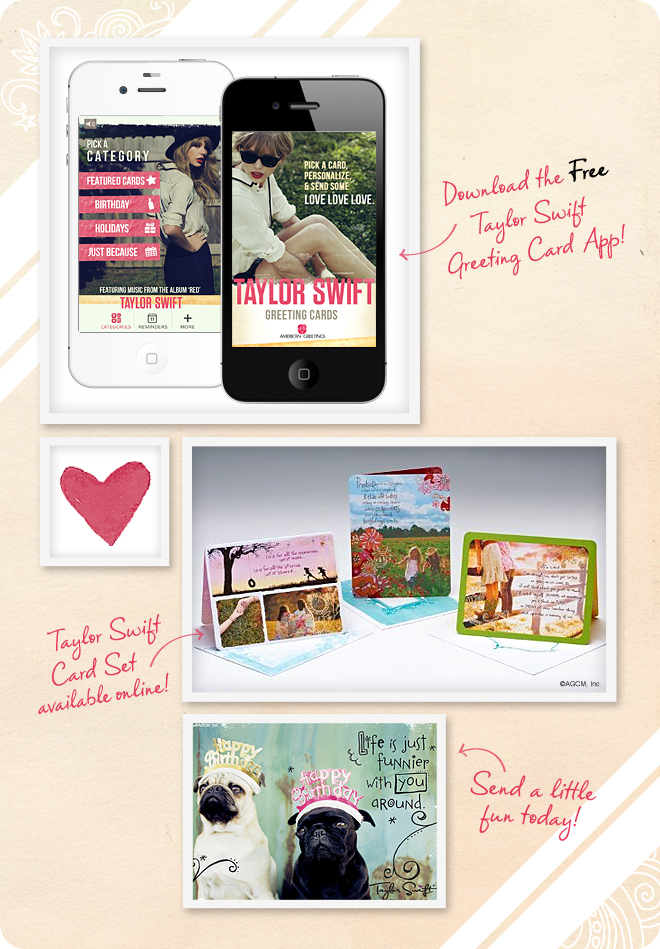 Taylor Swift greeting cards on StayInspired365.com
